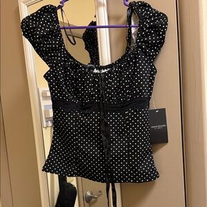 Black and White Polka Dot Blouse